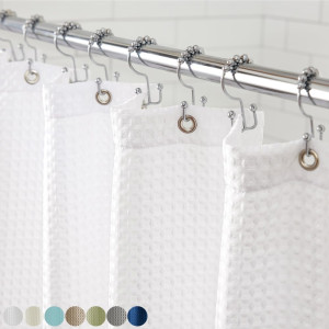 Gorilla Grip Waffle Shower Curtain, Thick Weighted...