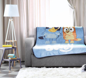 Jay Franco Bluey and Bingo Kid's Throw Blanket - P...