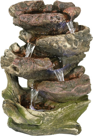 Sunnydaze 14-Inch 5-Step Indoor Tabletop Fountain...