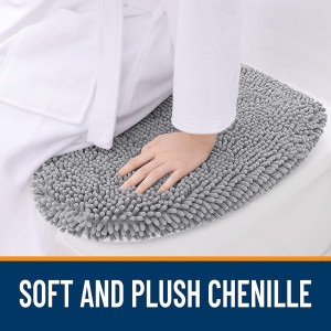 OLANLY Soft Chenille Bathroom Toilet Lid Cover, Ma...