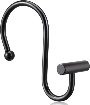 Black Shower Curtain Hooks Rings, Decorative for B...