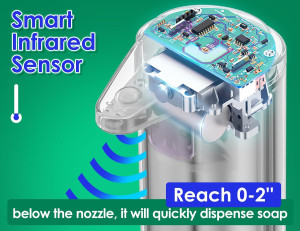 Automatic Soap Dispenser, 9.5oz Touchless Dish Soa...