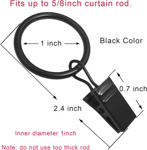 44 Pack Curtain Rings Hooks, Hanger Clips for Hang...