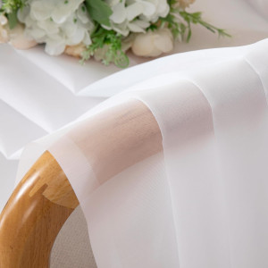 White Sheer Curtains 54 Inch Long 2 Panels, Short...