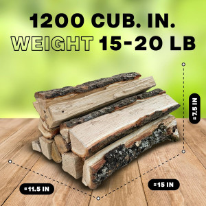 15" Oak Firewood Logs, Kiln-Dried Fire Wood for Fi...