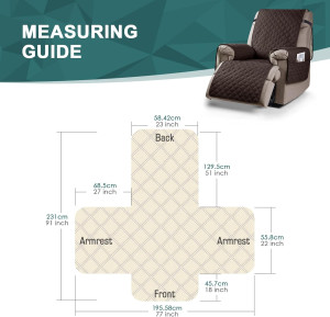 Ruaozz 100% Waterproof Recliner Chair Cover Non-Sl...