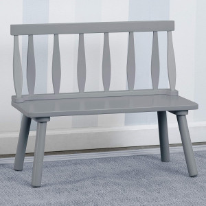 Kids Wooden Windsor Bench, Grey