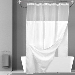 N&Y HOME Waffle Weave Shower Curtain with Snap-in...