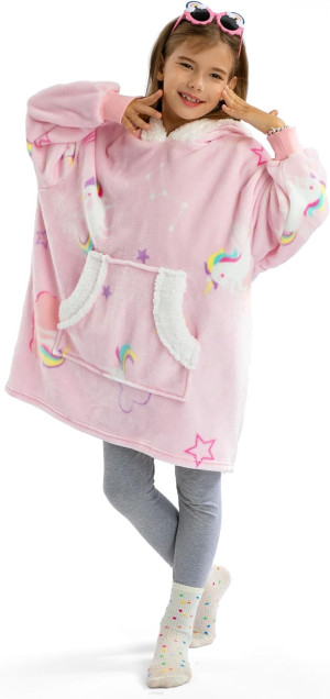 Winthome Oversized Wearable Blanket Hoodie for Kid...