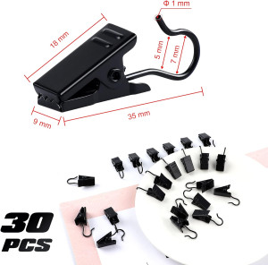JANYUN 30 Pack Small Heavy-Duty Hook Clip Set Meta...