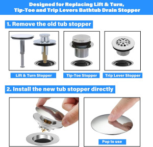 Bathtub Stopper Pop Up Drain Plug, Bath Tub Drain...