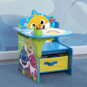 Baby Shark Chair Desk with Storage Bin - Ideal for...