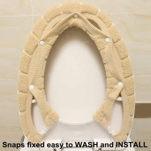Toilet Seat Cover,Bathroom Soft Thicker Warmer wit...