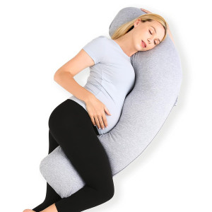 Momcozy Pregnancy Pillows for Side Sleeping, J Sha...