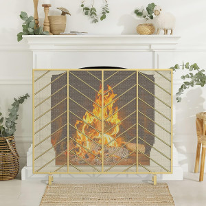 Mr IRONSTONE Single Panel Wrought Iron Fireplace S...