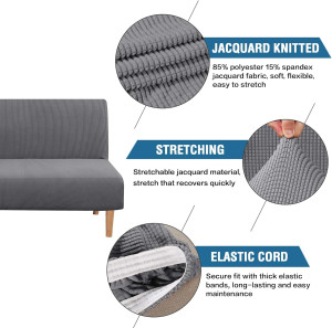 H.VERSAILTEX Armless Futon Cover Stretch Sofa Bed...