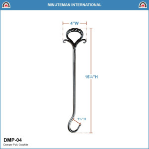 Wrought Iron Damper Pull, Graphite