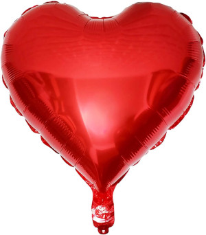 10Pcs Red Foil Heart Shaped Balloons 18 Inch Heart...