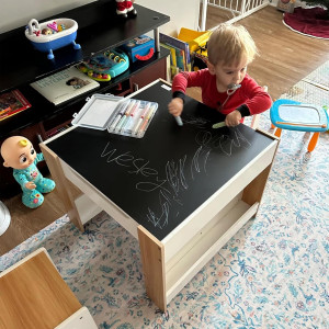 Asweets Kids Table and Chair Set,4 in 1 Toddler De...