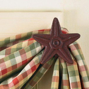 Park Designs Cast Star Curtains Hook Pair - Red