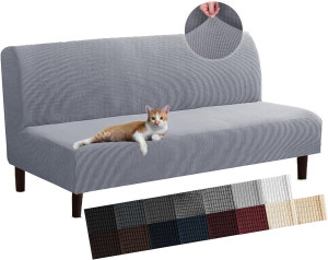 JIVINER Stretch Futon Cover Universal Armless Sofa...
