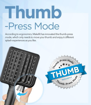 Filtered Shower Head Black - 6 Modes High Pressure...