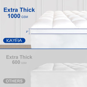 KAYFIA Full Mattress Topper,Extra Thick Mattress P...