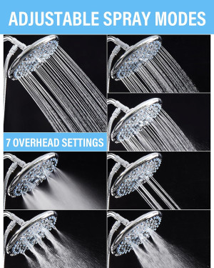 Veken 10" High Pressure 7+7 Mode Shower Head with...