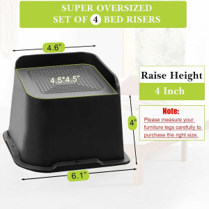 Bed Risers 2 inch, 3 inch, 4 inch, 6 inch, 8 inch...