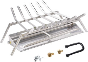 Skyflame 24-inch Fireplace Log Grate with Dual Bur...