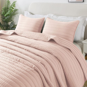 Pink King Size Quilt Bedding Sets with Pillow Sham...
