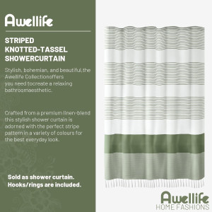 Awellife Boho Sage Green Shower Curtain for Bathro...