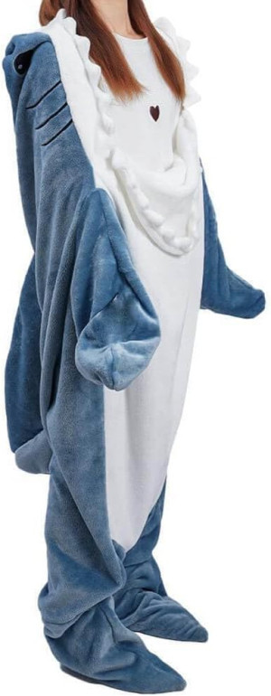 Shark Blanket Hoodie Onesie for Adult & Kid, Weara...