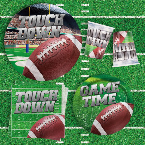 Football Party Supplies Kit Serve 25, Includes Dis...