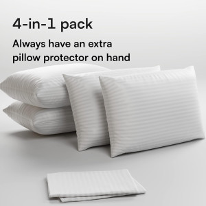 Niagara 4 Pack Standard Pillow Protectors with Zip...