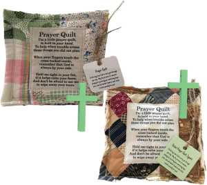 Lianxiaw 2 Pack Prayer Quilt with Cross Inside - P...