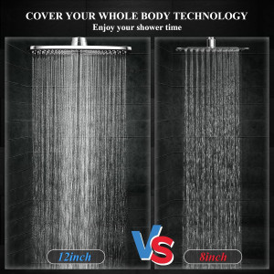 Veken 12 Inch High Pressure Rain Shower Head Combo...