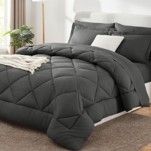 CozyLux King Bed in a Bag 7-Pieces Comforter Sets...