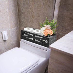Wooden Bathroom Decor Box, Rustic Toilet Tank Box,...
