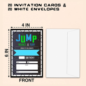 CLIRBE Trampoline Jump Birthday Party Invitations,...