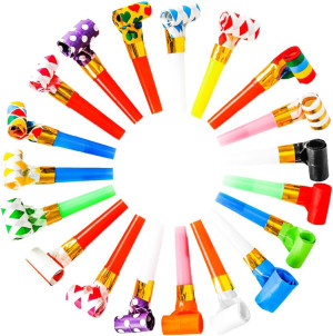 50 Pcs Party Blower, Funny Party Blowouts Blow Hor...