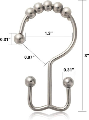 Shower Curtain Hooks Rust Resistant Shower Curtain...
