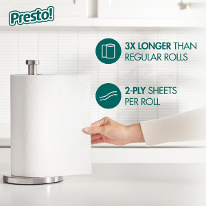 Amazon Brand - Presto! Flex-a-Size Paper Towels, 1...