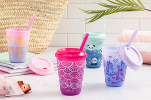 Ello Kids Plastic Reusable Color Changing Cups wit...