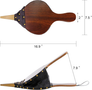 Wood Fireplace Bellows 17''x7.5'' with Hanging Lea...