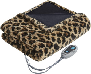 Beautyrest Brushed Long Fur Electric Throw Blanket...