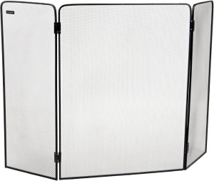 Mind Reader 3-Panel Fireplace Screen, Folding, Ind...