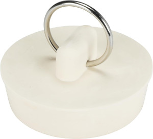 Danco 1-1/2 inch Rubber Drain Stopper, White, Card...