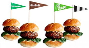Multicolor Football Flag Wooden Food Picks - 2.5",...