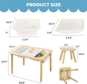 Multifunctional Sensory Table with 2 Chairs & Pape...